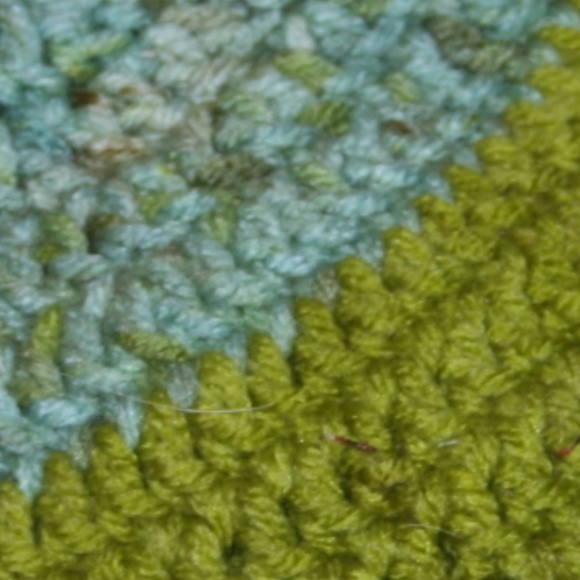 Aqua and Lime 0-3 Month Crochet hat - Picture 4 of 4